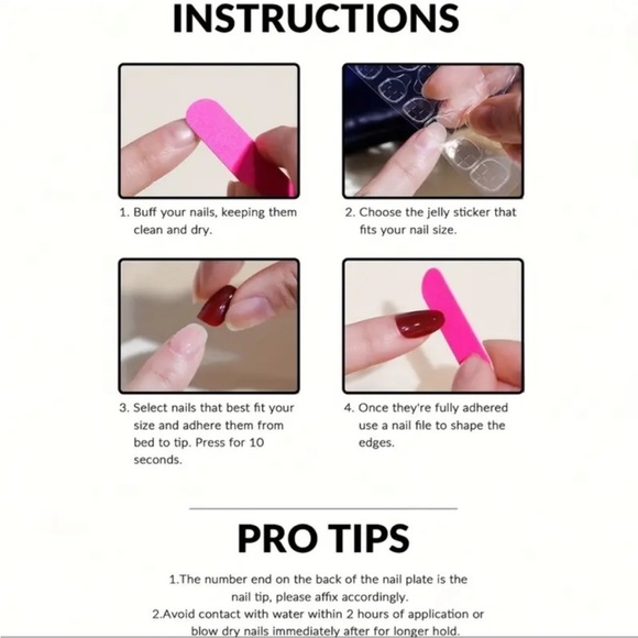 24 Piece Medium Black Almond Shape Press on Nails - Picture 6 of 6